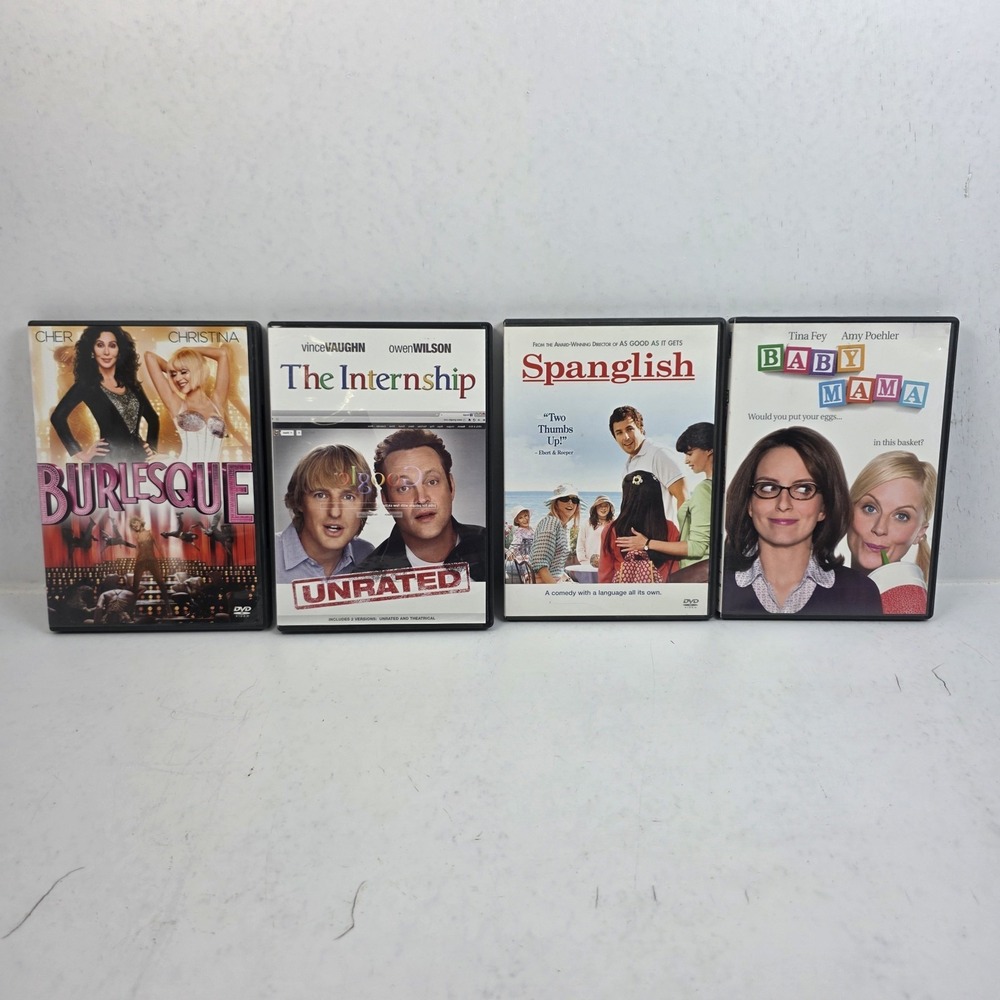 Funny 2000s Comedy DVD Bundle - Burlesque, The Internship, Spanglish, Baby Mama